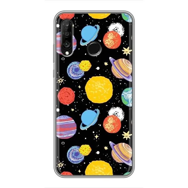 Чехол с принтом «Рисованные планеты» для Huawei P30 Lite / Nova 4e