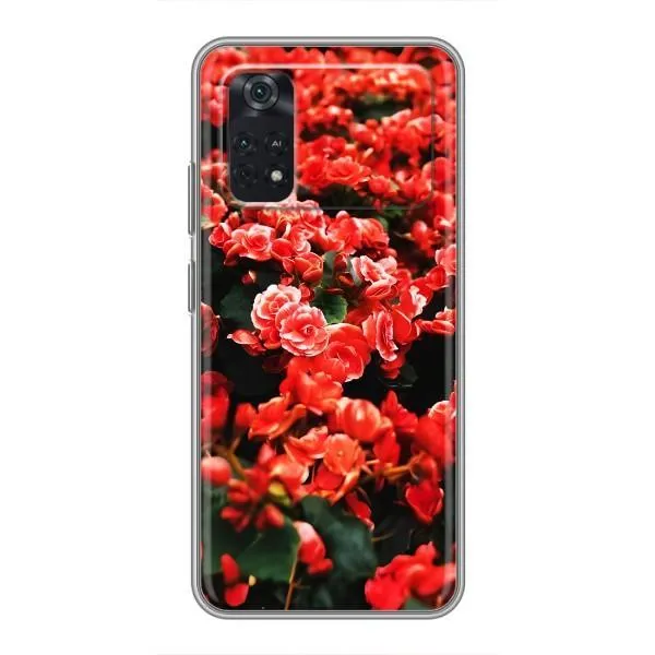 Чехол с принтом «Цветы красные» для Xiaomi POCO M4 Pro 4G
