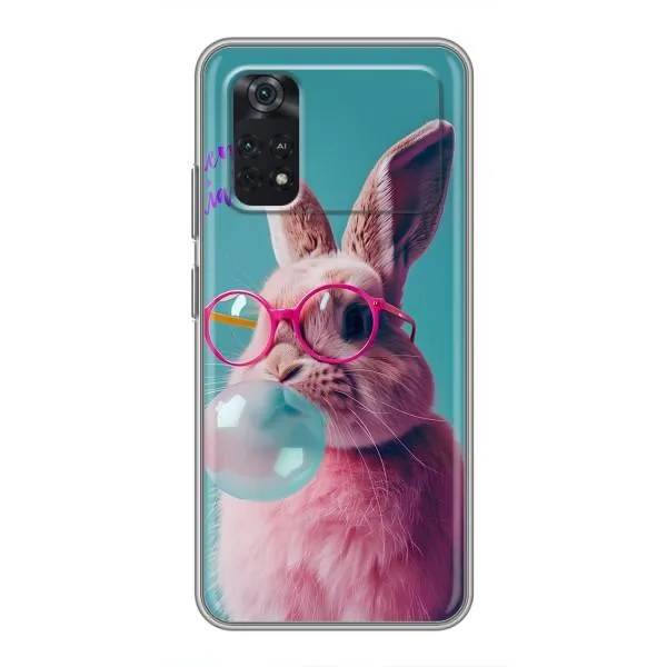 Чохол з принтом «Кролик в окулярах» для Xiaomi POCO M4 Pro 4G