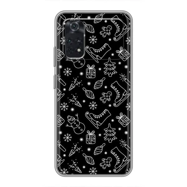 Чехол с принтом «Новогодний фон» для Xiaomi POCO M4 Pro 4G