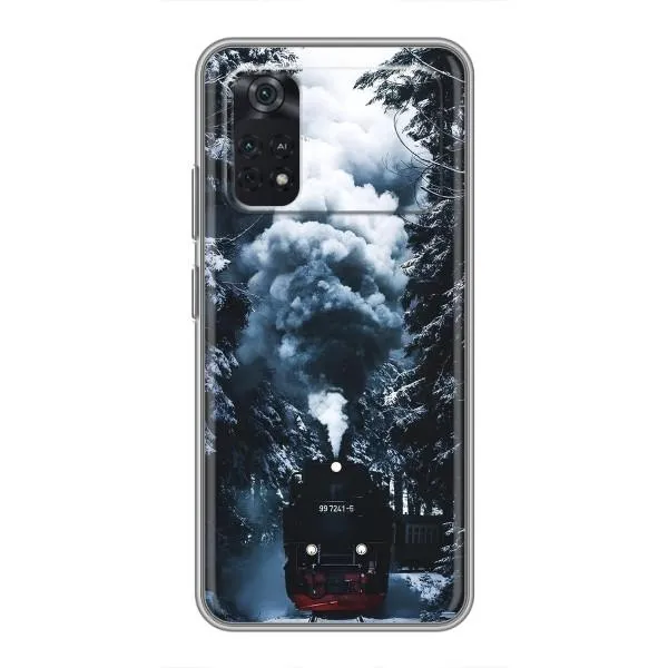 Чехол с принтом «Зимний поезд» для Xiaomi POCO M4 Pro 4G