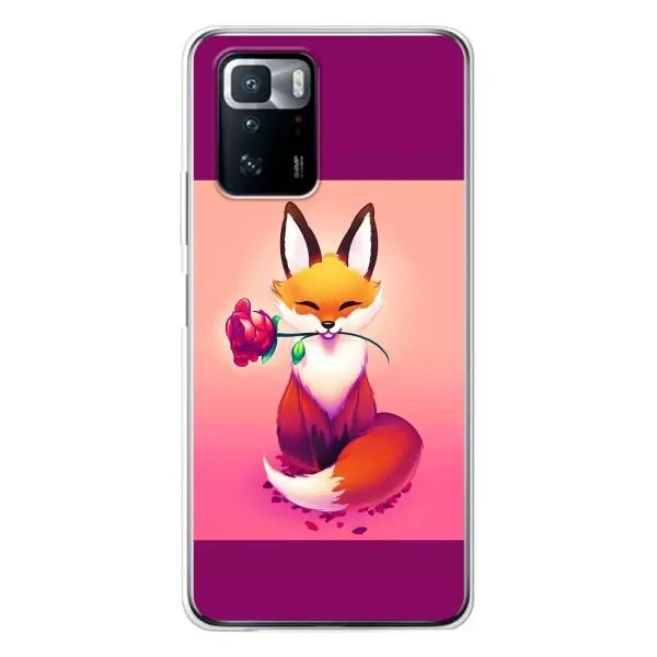 Чехол с принтом «Лисичка с розочкой» для Xiaomi POCO X3 GT