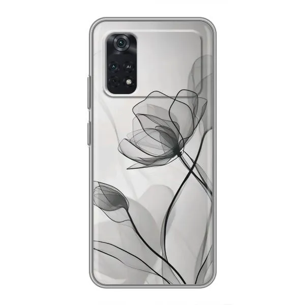 Чехол с принтом «Черные цветы» для Xiaomi POCO X4 Pro 5G Чехол с принтом «Черные цветы» для Xiaomi POCO X4 Pro 5G