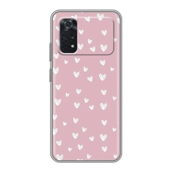 Чехол с принтом «Сердечки на розовом» для Xiaomi POCO X4 Pro 5G