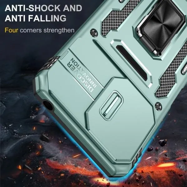 Ударопрочный чехол Camshield Army Ring для Xiaomi Poco X6 Pro — Зеленый — фото 5