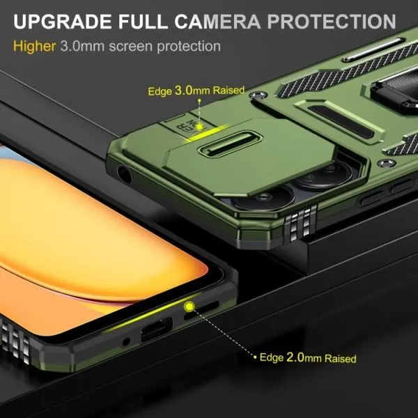 Ударопрочный чехол Camshield Army Ring для Xiaomi Poco X6 Pro — Оливковый — фото 3