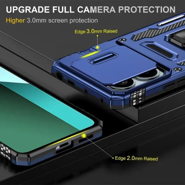 Ударопрочный чехол Camshield Army Ring для Xiaomi Poco X6 Pro — Синий — фото 2