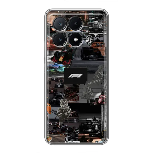 Чехол с принтом «Гоночный коллаж Ф1» для Xiaomi POCO X6 Pro (5G)