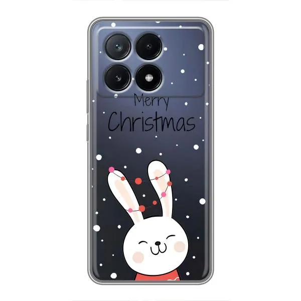 Чехол с принтом «Рождественский заяц» для Xiaomi POCO X6 Pro (5G)