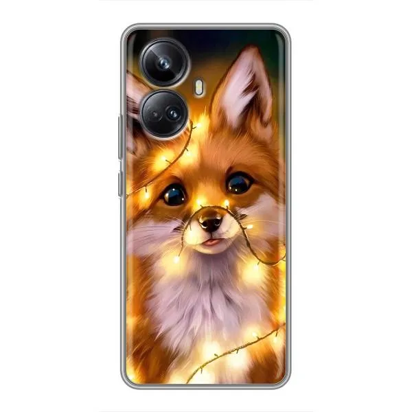 Чохол з принтом «Лисичка в гірляндах» для Realme 10 Pro Plus Чохол з принтом «Лисичка в гірляндах» для Realme 10 Pro Plus