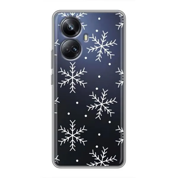 Чехол с принтом «Белые снежинки» для Realme 10 Pro Plus Чехол с принтом «Белые снежинки» для Realme 10 Pro Plus
