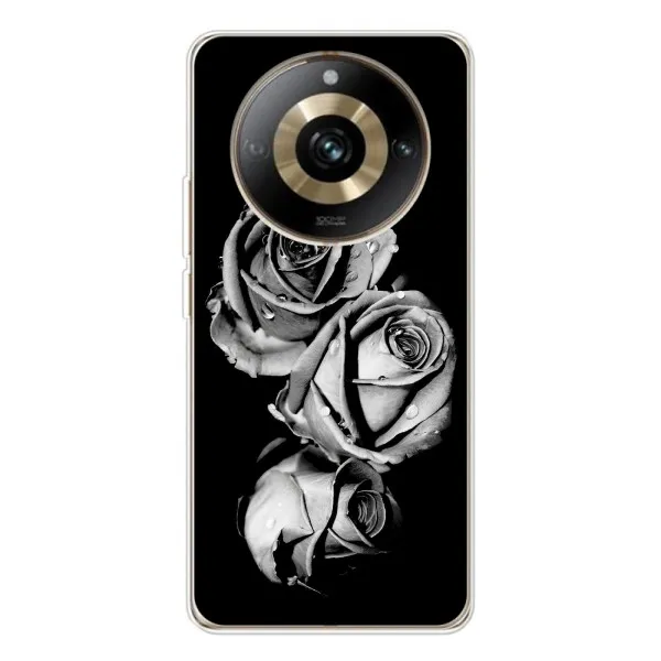 Чехол с принтом «Черная роза» для Realme 11 Pro 5G