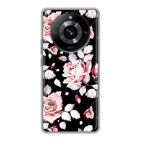 Чехол с принтом «Цветочки на черном» для Realme 11 Pro