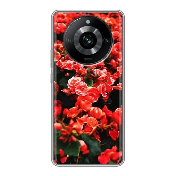 Чехол с принтом «Цветы красные» для Realme 11 Pro