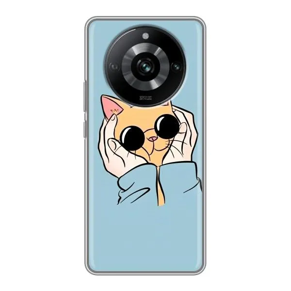Чехол с принтом «Котик в очках» для Realme 11