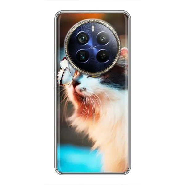 Чехол с принтом «Котик с бабочкой» для Realme 12 Plus