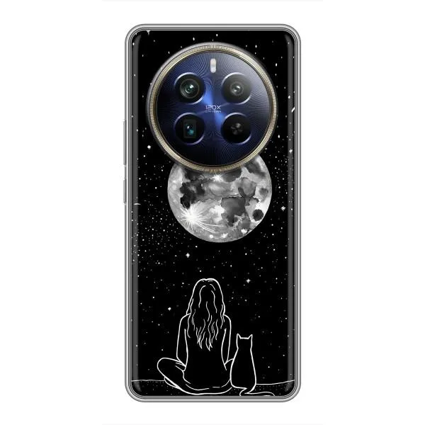 Чехол с принтом «Девушка с котом» для Realme 12 Plus