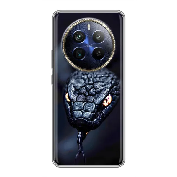 Чехол с принтом «Черная змея» для Realme 12 Plus