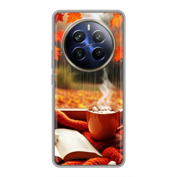Чехол с принтом «Кофе и дождь» для Realme 12 Plus