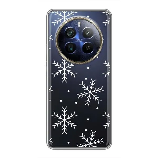 Чехол с принтом «Белые снежинки» для Realme 12 Plus Чехол с принтом «Белые снежинки» для Realme 12 Plus