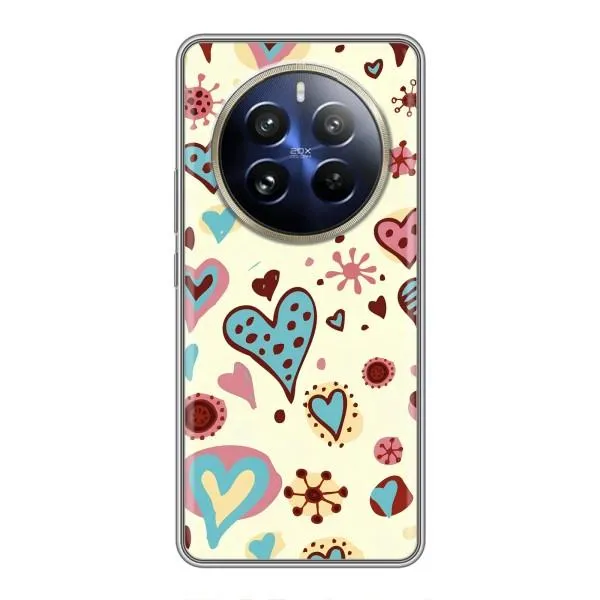 Чохол з принтом «Сердечки» для Realme 12 Pro Чохол з принтом «Сердечки» для Realme 12 Pro