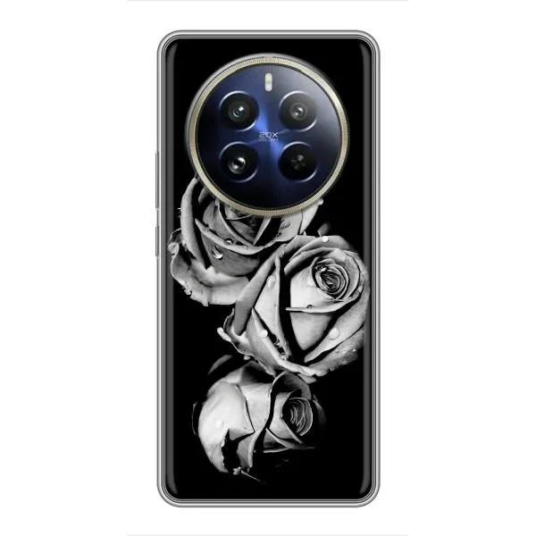 Чохол з принтом «Чорна троянда» для Realme 12 Pro