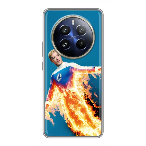 Чехол с принтом «Человек-факел в огне» для Realme 12 Pro