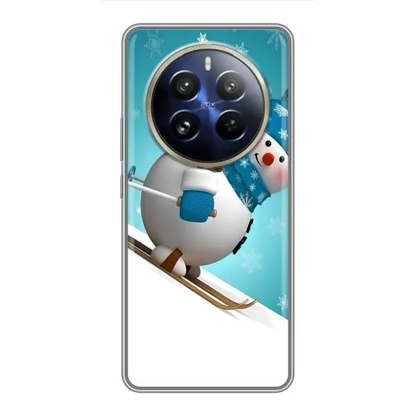 Чехол с принтом «Снеговик на лыжах» для Realme 12 Pro Чехол с принтом «Снеговик на лыжах» для Realme 12 Pro