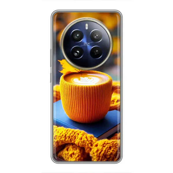 Чехол с принтом «Кофе на желтом пледе» для Realme 12 Pro