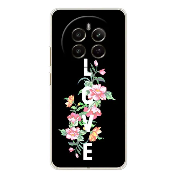 Чехол с принтом «Цветы LOVE» для Realme 12 Чехол с принтом «Цветы LOVE» для Realme 12