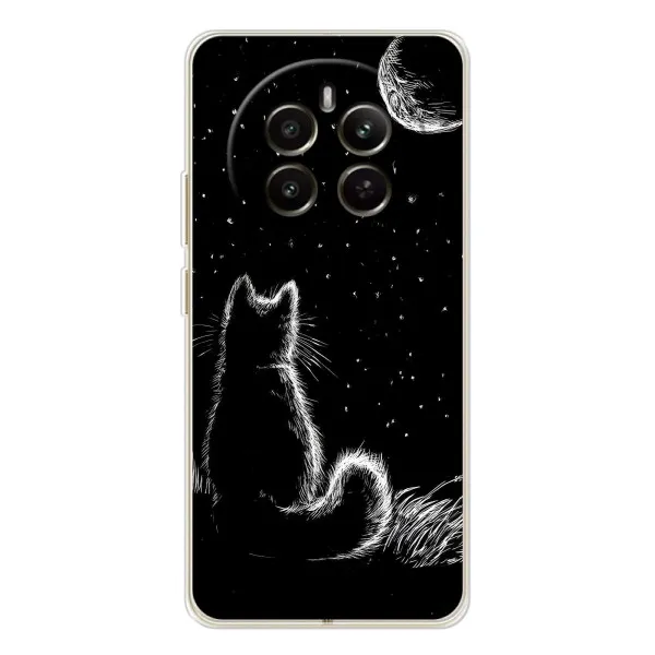 Чехол с принтом «Котик и луна» для Realme 12 Чехол с принтом «Котик и луна» для Realme 12