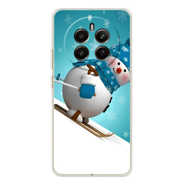 Чехол с принтом «Снеговик на лыжах» для Realme 12