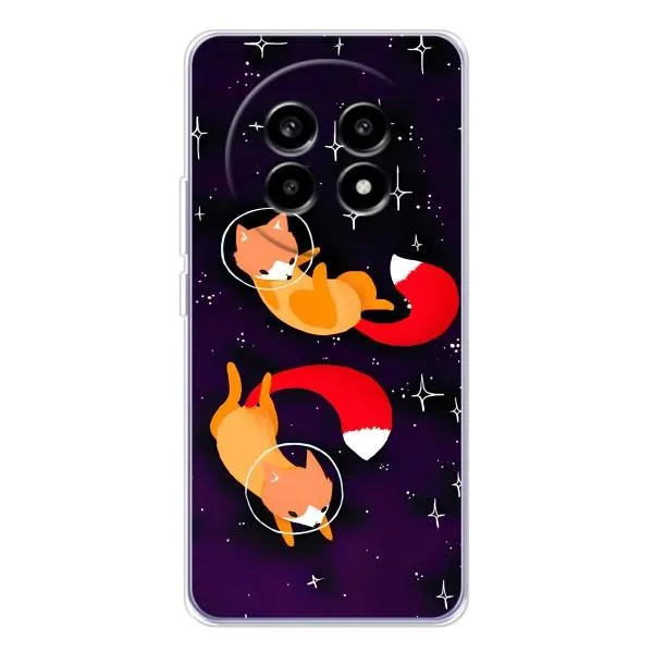 Чехол с принтом «Лисички космонавты» для Realme 13 Pro Plus