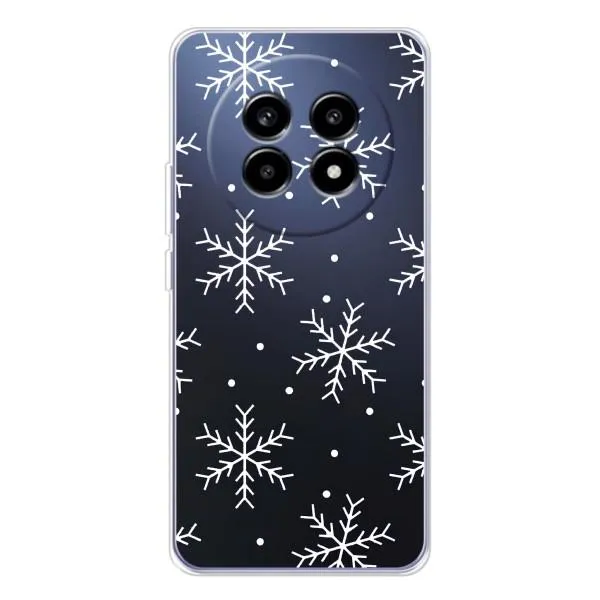 Чехол с принтом «Белые снежинки» для Realme 13 Pro Plus Чехол с принтом «Белые снежинки» для Realme 13 Pro Plus