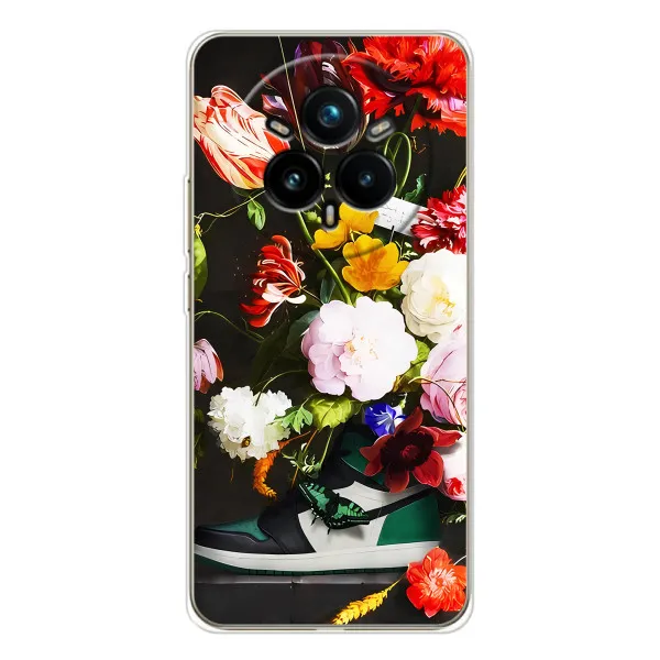 Чехол с принтом «Nike цветы» для Realme 14 Pro 5G