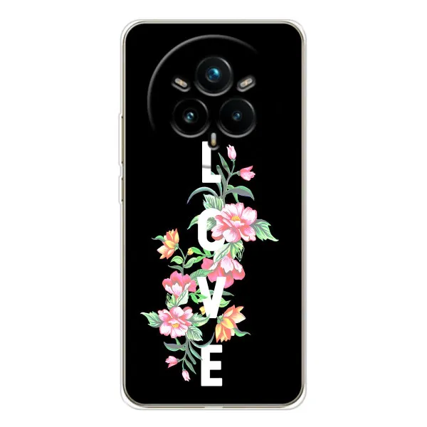 Чохол з принтом «Квіти LOVE» для Realme 14 Pro 5G