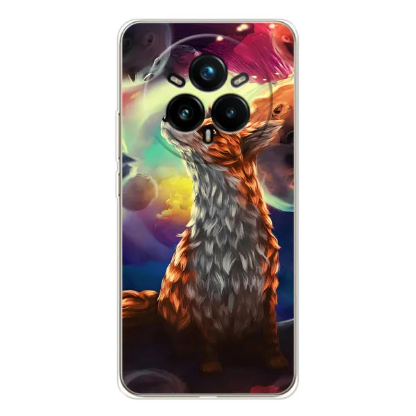 Чехол с принтом «Лисица в космосе» для Realme 14 Pro 5G