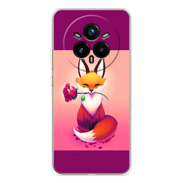 Чехол с принтом «Лисичка с розочкой» для Realme 14 Pro 5G