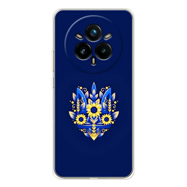 Чохол з принтом «Квітковий Герб» для Realme 14 Pro 5G Чохол з принтом «Квітковий Герб» для Realme 14 Pro 5G
