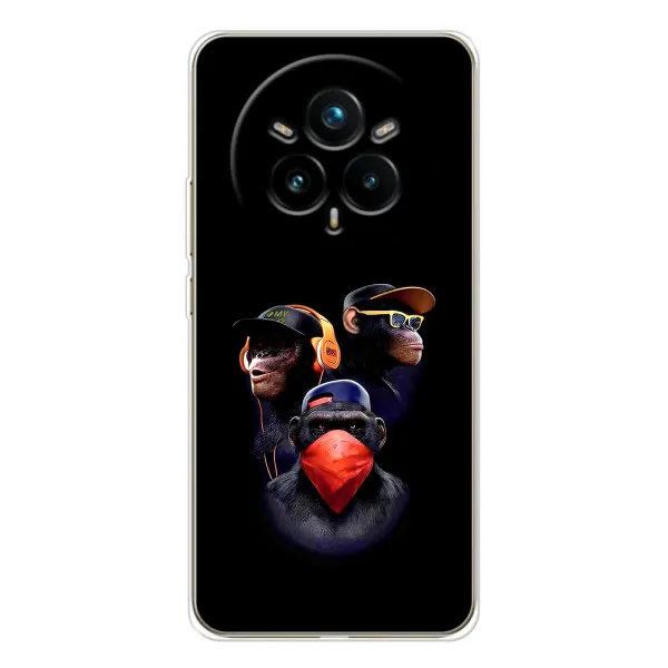 Чехол с принтом «Три обезьяны» для Realme 14 Pro 5G