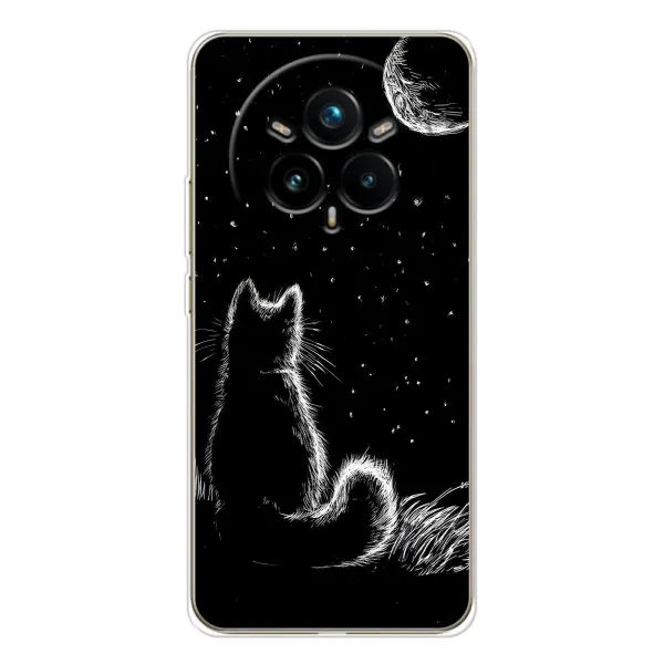 Чехол с принтом «Котик и луна» для Realme 14 Pro 5G