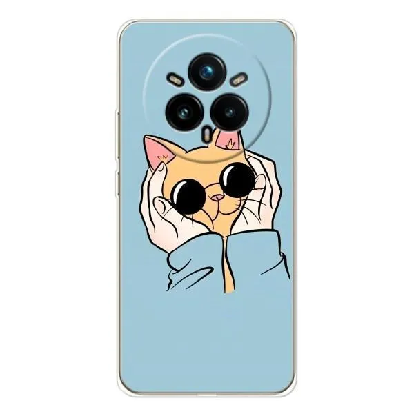 Чохол з принтом «Котик в окулярах» для Realme 14 Pro Plus