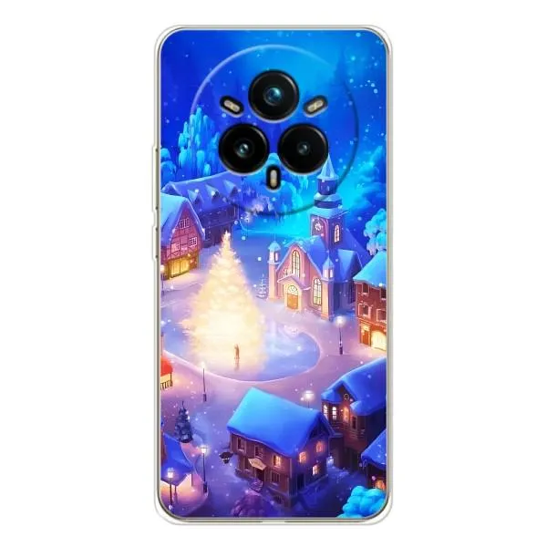Чехол с принтом «Рождественский город» для Realme 14 Pro 5G