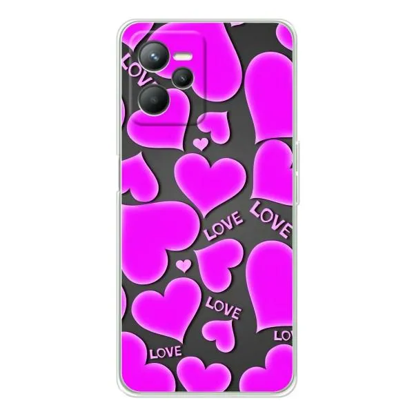 Чехол с принтом «Pink hearts» для Realme 14