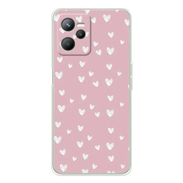 Чехол с принтом «Сердечки на розовом» для Realme 14 Чехол с принтом «Сердечки на розовом» для Realme 14