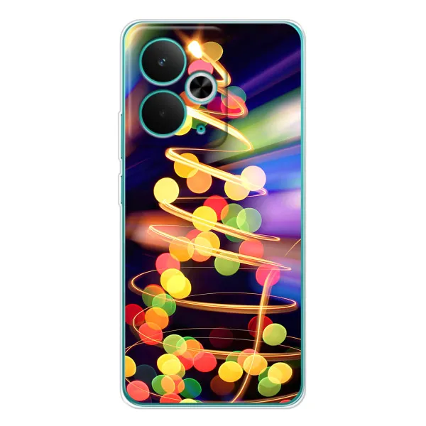 Чехол с принтом «Елка с гирлянд» для Realme 14T