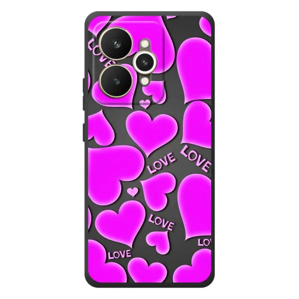 Чехол с принтом «Pink hearts» для Realme 15
