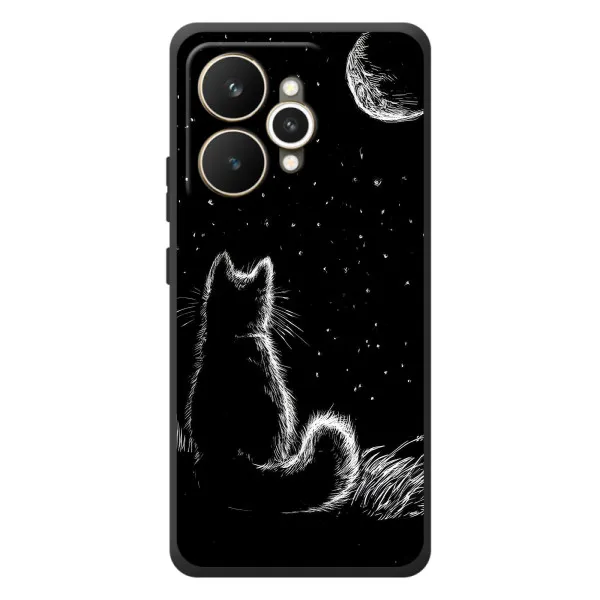 Чехол с принтом «Котик и луна» для Realme 15 Чехол с принтом «Котик и луна» для Realme 15