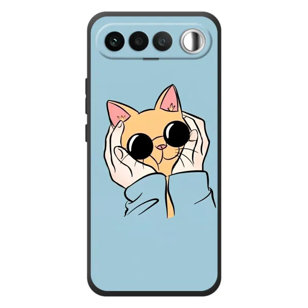 Чохол з принтом «Котик в окулярах» для RealMe 16 5G