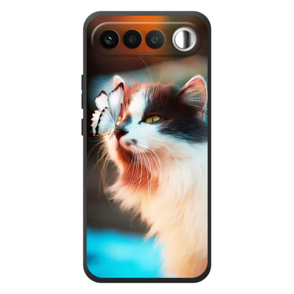 Чохол з принтом «Котик з метеликом» для RealMe 16 5G